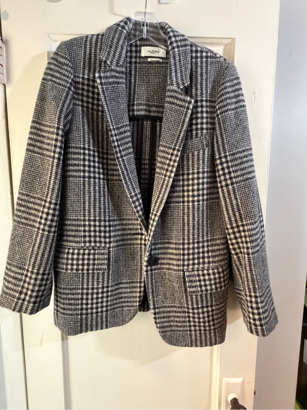 Isabel Marant Étoile Charlyne Checked Plaid Wool Blazer 34 - Picture 6 of 10
